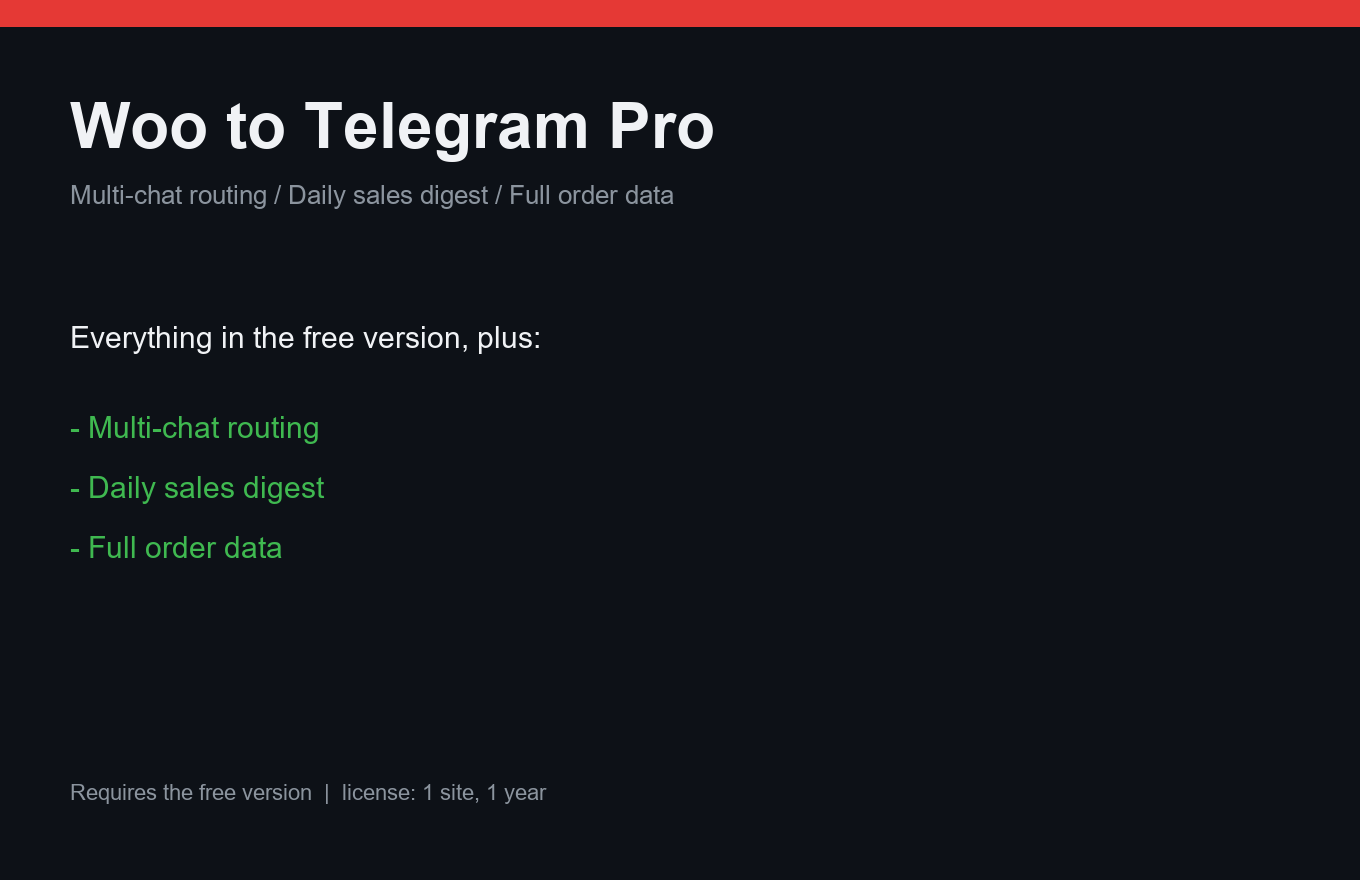 Woo to Telegram Pro
